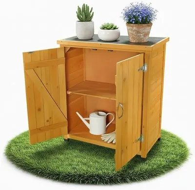 Produktbild von Gartenschrank/Geräteschrank mit 2 Türen 75 cm × 40 cm × 90 cm (B x L x H)