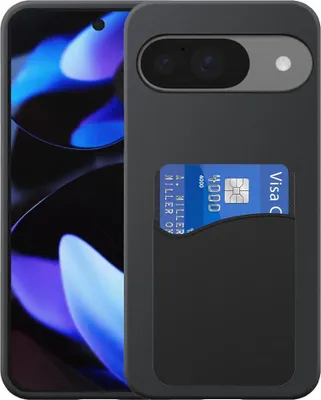 Productafbeelding van Geschikt voor Google Pixel 9 Pro XL.Telefoonhoesje met siliconen kaarthouder - Flexibele achterkant.Siliconen TPU met siliconen kaartsleuf - Zwart - Smartphonica