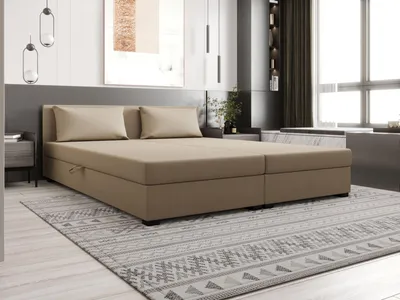 Obrázek produktu pro Kontinentální manželská postel 180x200 ROSIE 13 - světle hnědá