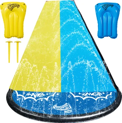 Produktbild von Wham-O Slip N Slide Double Wave Rider (548,64 cm) mit Boogie - Sommer Wasserrutsche für Kinder (5-12 Jahre)