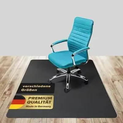 Produktbild von LP Projekt Bodenschutzmatte schwarz 74x120cm - Schreibtischunterlage schwarz -Schreibtischstuhlunterlage rutschfest - Schutzmatte Bürostuhl