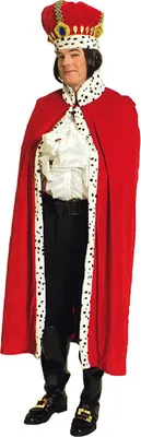 Produktbild von T2875-0500 130 cm lang rot-weiß Damen Herren Königsmantel Prinzen Cape Kostüm Umhang Königsumhang