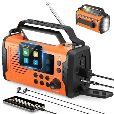 Produktbild von 20.000 mAh Noodradio DAB FM, Kurbelradio für Notfälle, Bluetooth