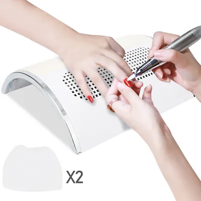 Produktbild von Fiqops Nagelstaubsauger Professionelle Staubabsaugung Nagelstudio mit 3 Lüfter und 2 Staub Taschen für Acrylnägel Staubentfernung für Persönlich und Nagelstudio Verwenden,Weiß