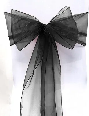 Immagine prodotto di RHP Fasce in organza, fiocchi per sedie Banchetti/Matrimoni/Anniversari/Feste/Eventi Nero 25 pezzi