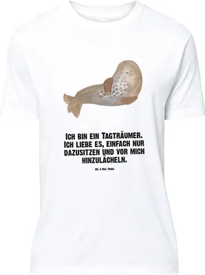 Produktbild von Mr. & Mrs. Panda Größe M T-Shirt Robbe Lachen - Weiß - Geschenk, mit Spruch, Strand, Tshirt, Nordsee, Lustige Sprüche, Shirt, Ostsee, Seehund, Robben, Herren