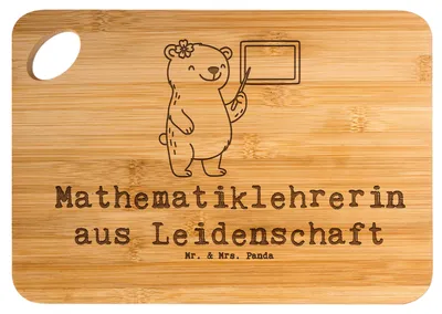 Produktbild von Mr. & Mrs. Panda Holzbrett Mathematiklehrerin Leidenschaft - Transparent - Geschenk, Frühstücksbrett, Referendariat, Küchenbrett, küchenbrettchen, Matheunterricht, Spruch