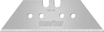 Produktbild von MARTOR 5 x TRAPEZKLINGE, Ersatzklingen Cuttermesser, Sicherheitsmesser, 18,7 mm, Scharf, Im Spender, 2-fach Nutzbar, NR. 54