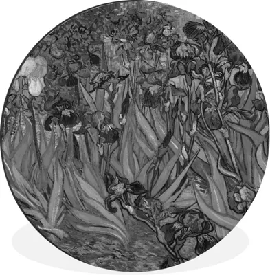 Produktbild von MuchoWow® Aluminium Wandkreis Die Schwertlilien - Vincent van Gogh Ø 90 cm Wanddeko Modern Wohnzimmer - Mauerkreis - Wandbilder - Runde Bild - Bild aus Aluminium - Schlafzimmer - Wohnzimmerdekoration - Wand Dekoration