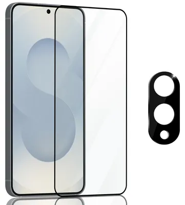 Zdjęcie produktu dla 1-pak Samsung S25 Edge Szkło ochronne na ekran & 1-pak ochrona obiektywu - Szkło hartowane 9H - Super jakość 3D