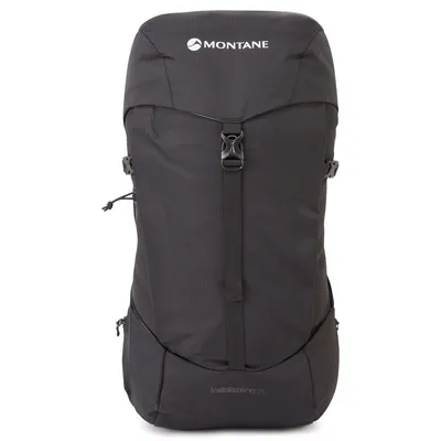 Schwarzer Rucksack "Trailblazer Xt 25" von Montane; geeignet für alpine Aktivitäten.