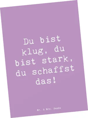 Produktbild von Mr. & Mrs. Panda Postkarte Spruch Erster Schultag Motivation - Lavendeltraum - Geschenk, Nervosität, Kunstkarten, Ansichtskarte, Inspiration, Zuversicht, stark und tapfer