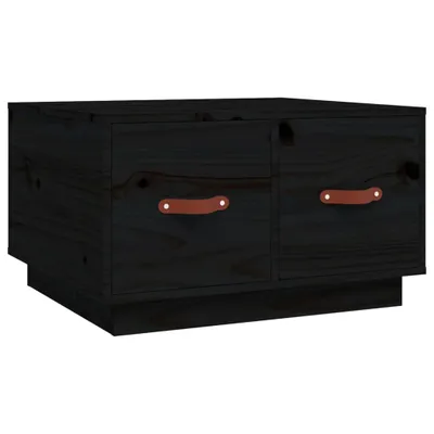 Image de vidaXL Table basse noire 60x53x35 cm pin massif
