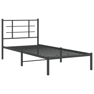 Obrázek produktu pro Kovový rám postele s čelem černý 90 x 190 cm
