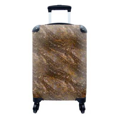 Produktbild von MuchoWow® Koffer Handgepäck Trolley Rollkoffer Kleine Reisekoffer mit 4 Rollen - Granit - Luxus - Muster - Cabin Size < 55x40x23 cm & 55x40x20 cm - Fotokoffer - Kabinenkoffer - Boardgepäck - Reise-Box - Reisekoffer - Reisegepäck - Koffer mit Bild - Trolley für Kinder