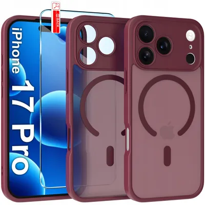 Zdjęcie produktu dla Etui Magnetyczne Matowe Do Iphone 17 Pro |Do Magsafe Trwałe + Szkło