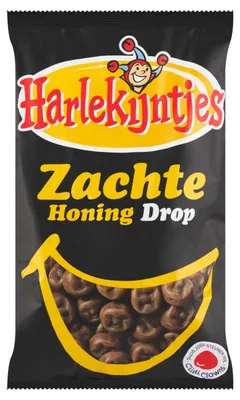 Produktbild von Harlekijntjes Honig Drop 1000g – Süße Honig-Lakritz-Bonbons, traditionell