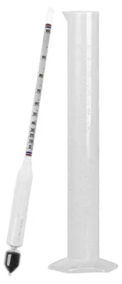 Alkoholmeter 0-100% für Spirituosen, 23 cm, inkl. Probierglas