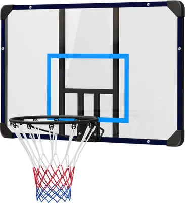 Image de SPORTNOW Panneau de basket-ball mural avec panier spécial - filet tous temps pour l'intérieur et l'extérieur