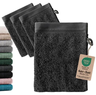 Produktbild von Waschhandschuh 4er Set, Anthrazit
