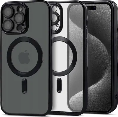 Produktbild von Hülle für iPhone 12 Pro, Magsafe Magshine verstärkte schwarze Hülle + Glas