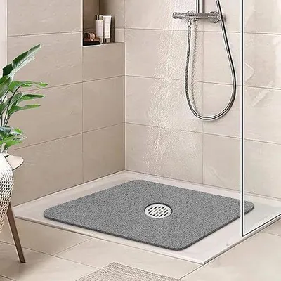 Produktbild von Duschmatte Antirutsch 60 x 60 cm - Grau, waschbar und schnell trocknend
