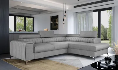 Produktbild von Ecksofa Couchgarnitur Laurence mit Schlaffunktion und Bettkasten– stilvoller Mittelpunkt für Ihr Wohnzimmer