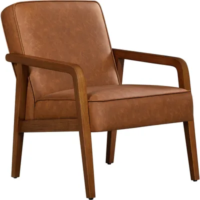 Produktbild von Yaheetech Loungesessel Sessel Vintage Relaxsessel Kunstleder mit Massivholzbeine