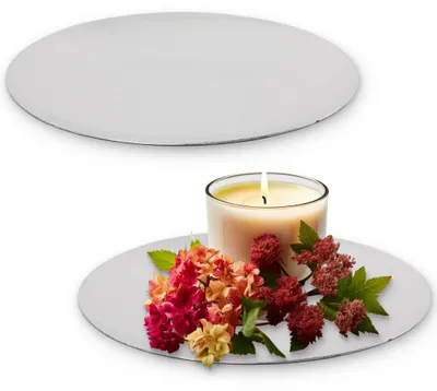 Image de Assiettes décoratives 33 cm set de 2 en argent pour l'intérieur & l'extérieur