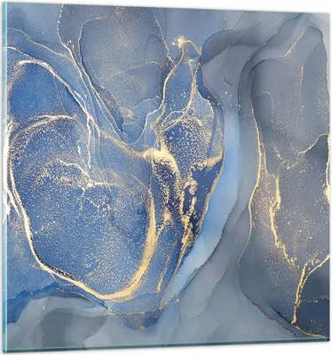 Produktbild von Bilder auf glas - Einteilig - Gold Blau Farbe - 60x60cm - Glasbilder - Wandbilder - Bilder - zum Aufhängen bereit - Wanddekoration aus Glas - Glas Bilder - Wandbild auf Glas - GAC60x60-5029