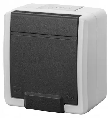 Image de Prise simple étanche IP55 en saillie grise AQUANT 2K EPN 5041-10