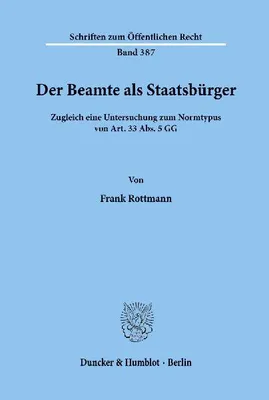 Produktbild von Der Beamte als Staatsbürger.