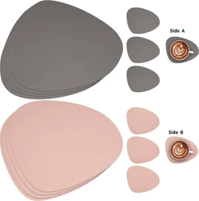Produktbild von Abwaschbare Platzsets und Untersetzer - Set von 6 - umweltfreundliches PVC - 33 x 40,5 cm