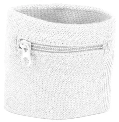Produktbild von Sportarmband mit Reißverschluss für Schlüssel und Münzaufbewahrung – Unisex – Weiß
