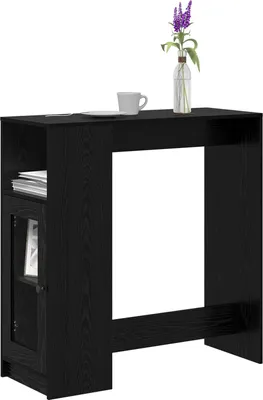 Produktbild von (Design 2026） Bartisch Schwarz Eichen-Optik 101 x 40 x 103,5cm Holzwerkstoff - HOMMIE 719482 - Esstische