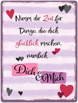 Produktbild von Nimm dir Zeit für Dich & Mich Metallschild XXL in 28x38 cm