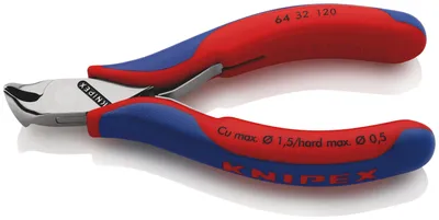 Produktbild von Knipex 64 32 120, Vornschneider, Stahl, Blau, Rot, 120 mm, 92 g