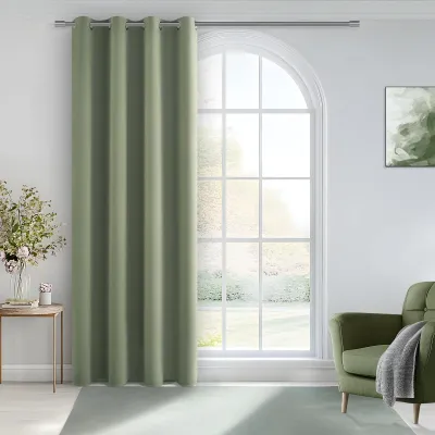 Zdjęcie produktu dla Zasłona zaciemniająca 260x140 cm, zielona, termiczna, z przelotkami, do salonu