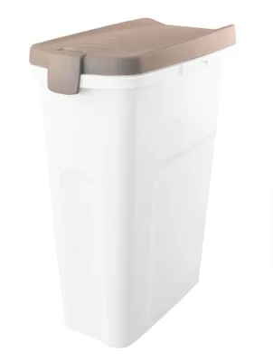 Produktbild von BigDean Futterbehälter in Grau 40 liter mit Rädern - Verbindbar und inkl. Gummiring - ca. 61x44,5x27 cm - Ideal für Tierfutter, Küche und Haushalt
