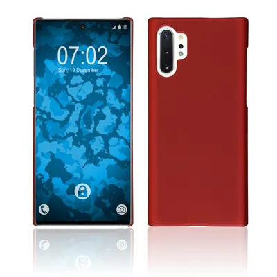 Produktbild von PhoneNatic Case kompatibel mit Samsung Galaxy Note 10+ - Hülle rot gummiert Hard-case Cover