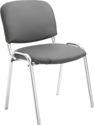 Produktbild von CLP Stuhl Ken Chrom Kunstleder stapelbar und mit modernem Design grau