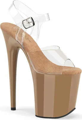 Produktbild von FLAMINGO-808 Damen Sandale von Pleaser, Transparent Braun , EU 38, US 8