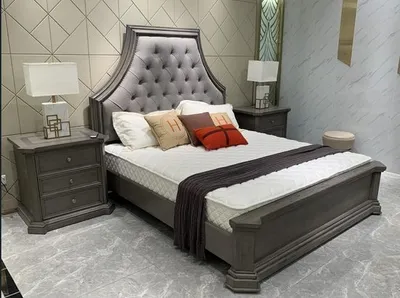 Produktbild von Bett Modern Grau 193 x 230 x 173 cm JVmoebel