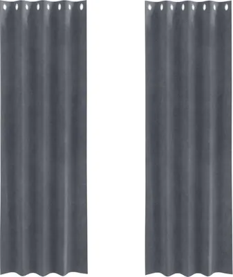 Zdjęcie produktu dla vidaXL Zasłony zaciemniające 2 szt. jasnoszare 140 x 245 cm aksamitne