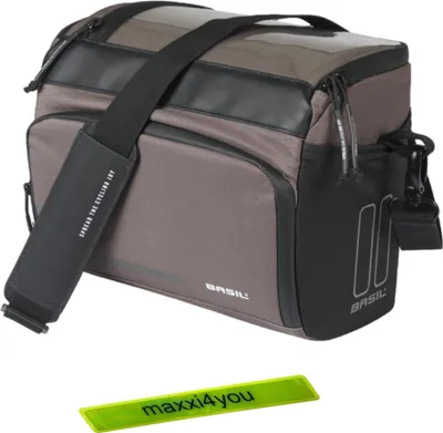 Image de Sacoche de guidon Basil Move 7-8 litres marron avec bande réfléchissante maxxi4you