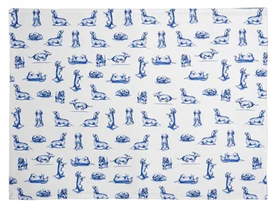 Heinen Delfts Blauw – Tischset Teckel Nhaan Weiß – Bild 1