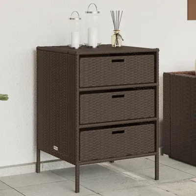 Produktbild von CLORIS Gartenschrank Braun 55x59x80 cm Poly Rattan - Gartenboxen LL0000252803