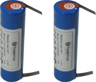 Produktbild von 2x Trade-Shop Premium Li-Ion Akku 3,6V/3,7V 2000mAh für Wella Xpert HS71, HS71 Profi, HS75, Carvis HS75 Haarschneider ersetzt 1531582