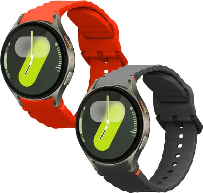 Produktbild von kwmobile 2x Sportarmband kompatibel mit Samsung Galaxy Watch 7 / Galaxy Watch FE Armband - Fitnesstracker Band Set aus TPU Silikon