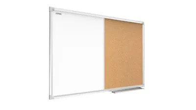 Produktbild von Kombitafel Whiteboard und Kork-Pinnwand mit Alurahmen 120x90cm